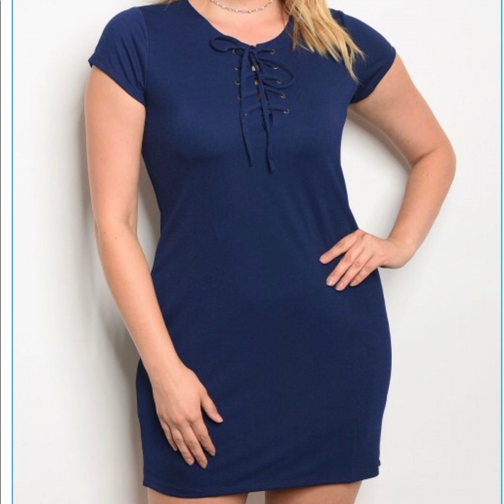 Navy plus size dress
